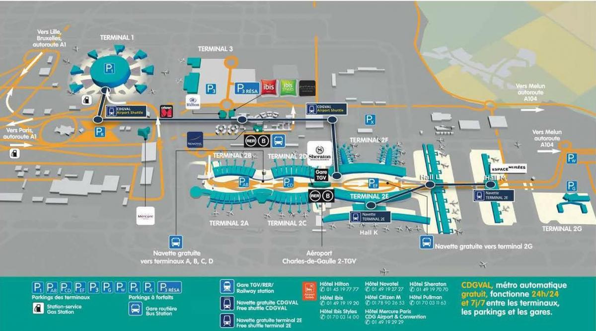 Peta dari bandara CDG
