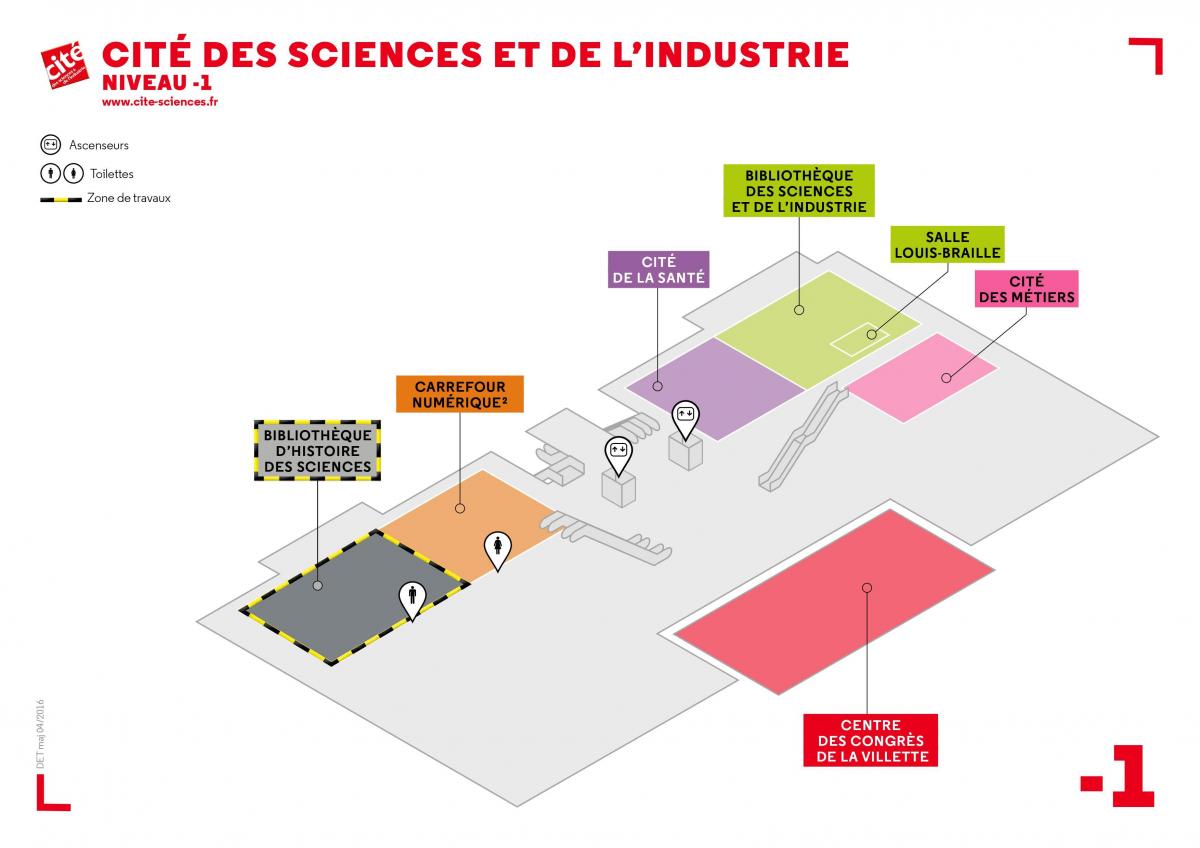 Peta dari Cité des Sciences et de l'industrie Level -1