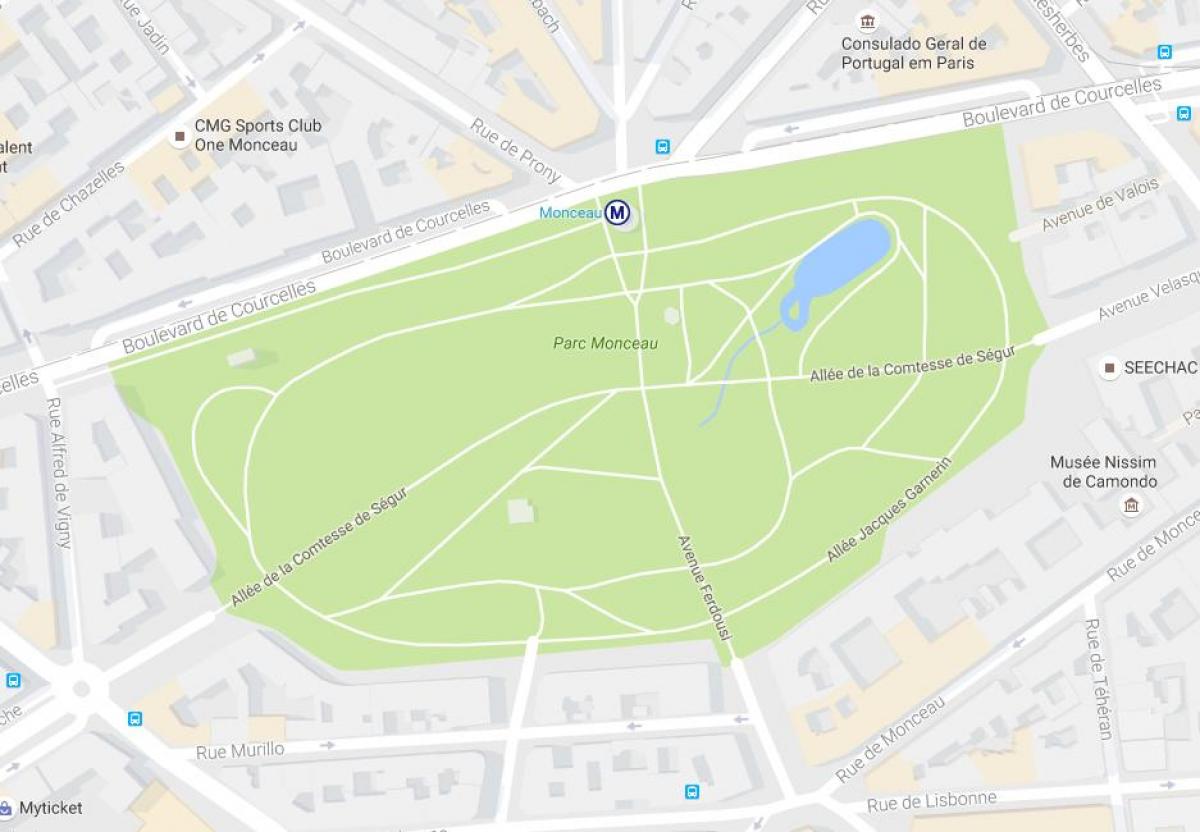 Peta dari Parc Monceau