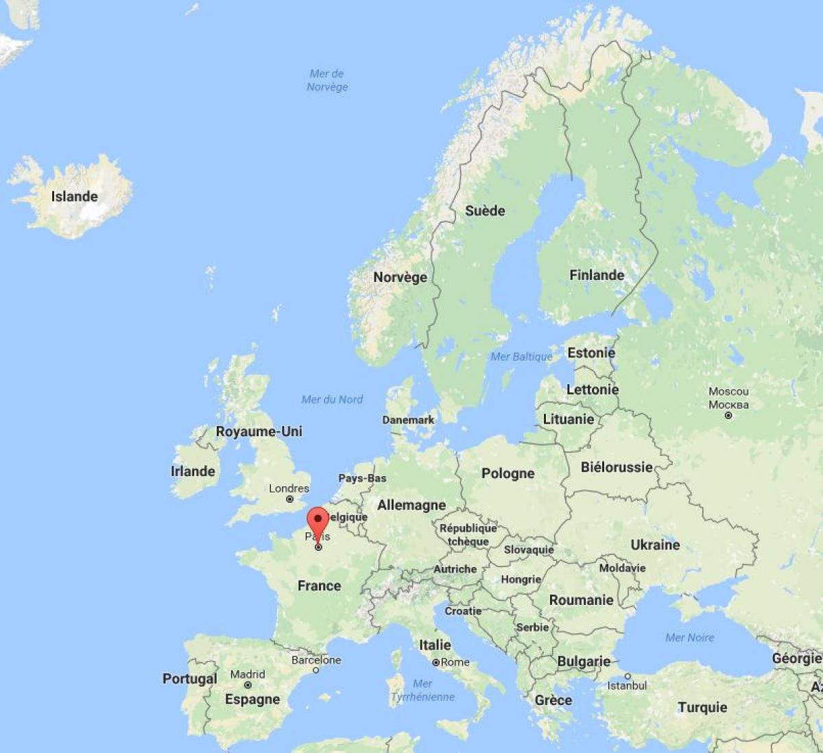 Peta paris di Eropa peta