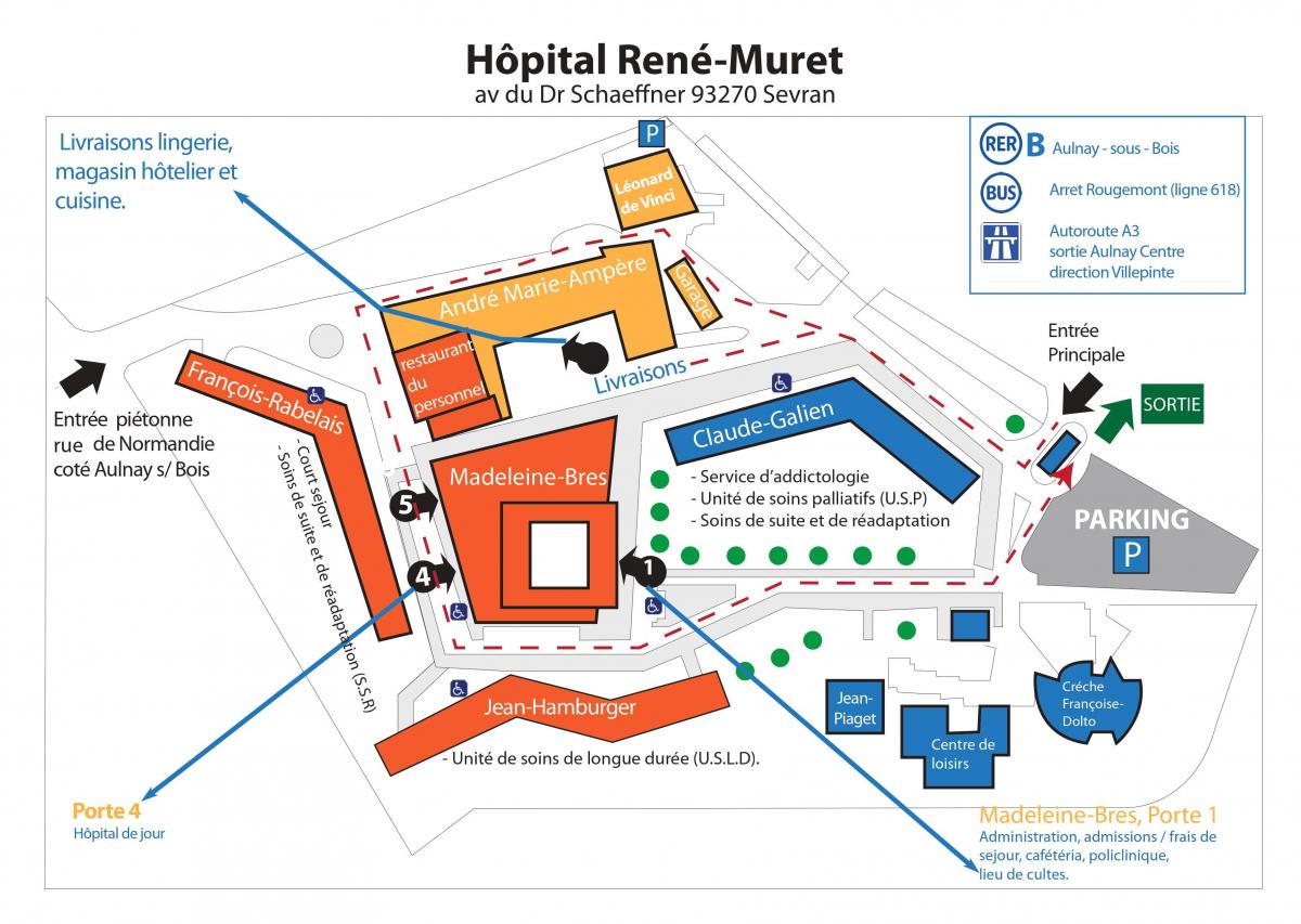 Peta dari René-Muret rumah sakit