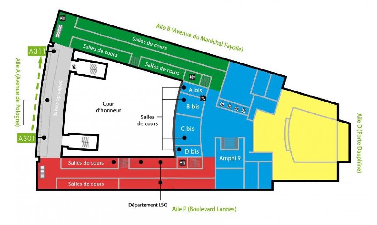 Peta dari Universitas Dauphine - lantai 3