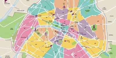 Peta dari Paris obyek wisata