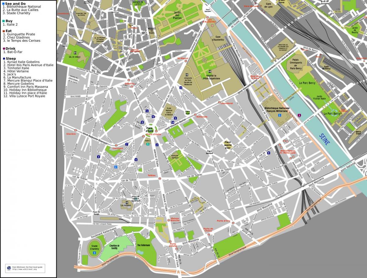 Peta 13th arrondissement, Paris