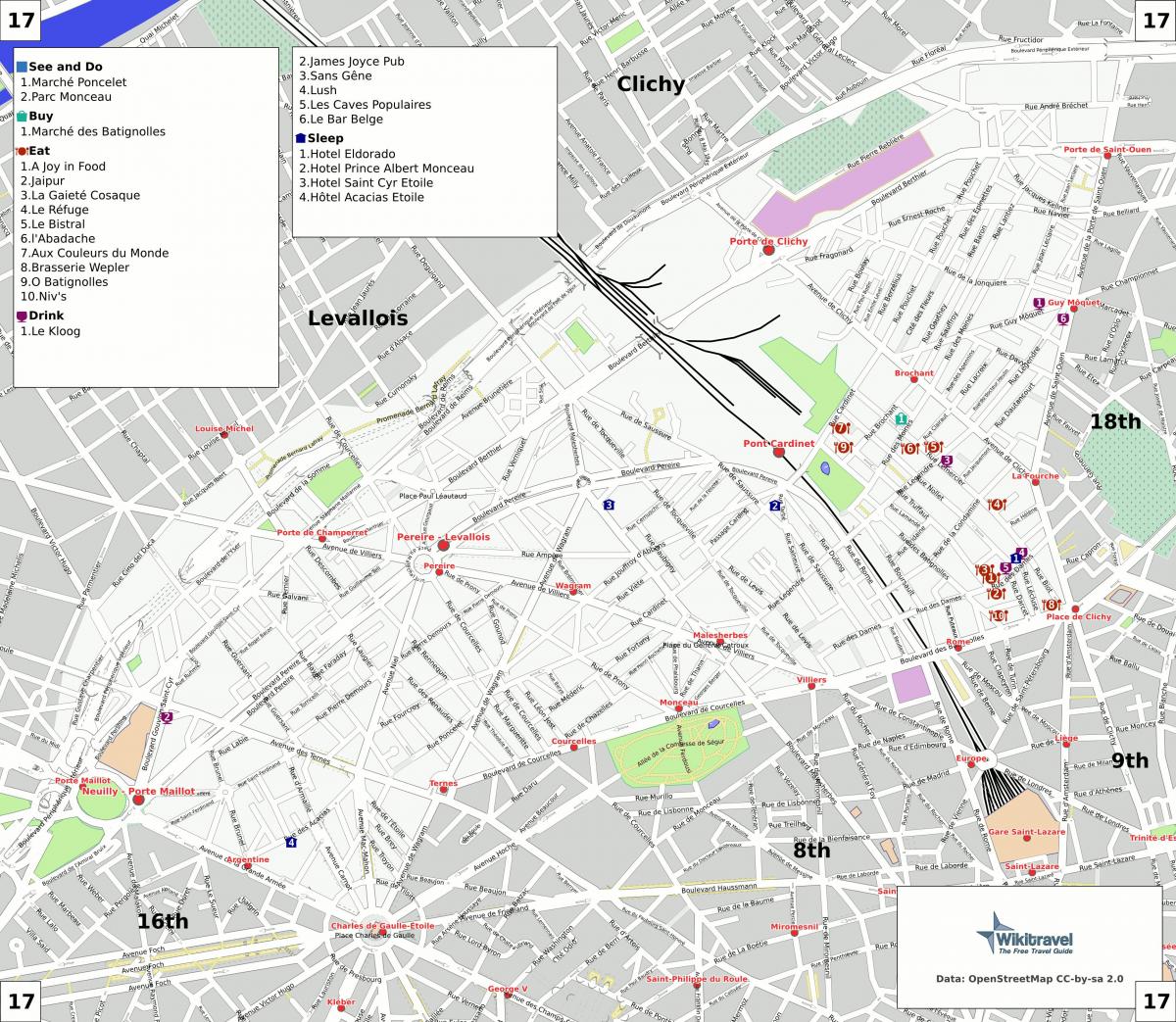 Peta 17th arrondissement, Paris