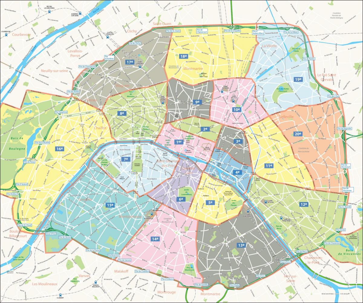 Peta dari arondisemen Paris
