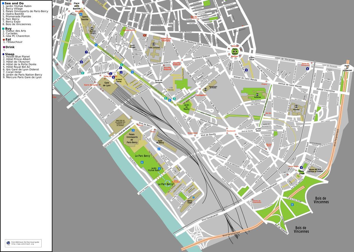Peta dari arondisemen ke-12 dari Paris
