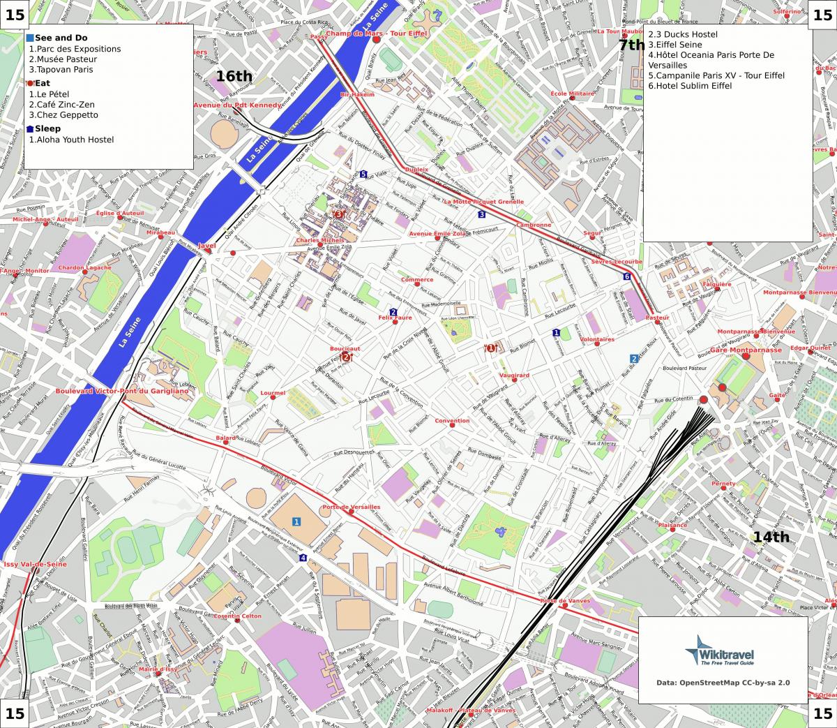 Peta dari arondisemen ke-15 Paris