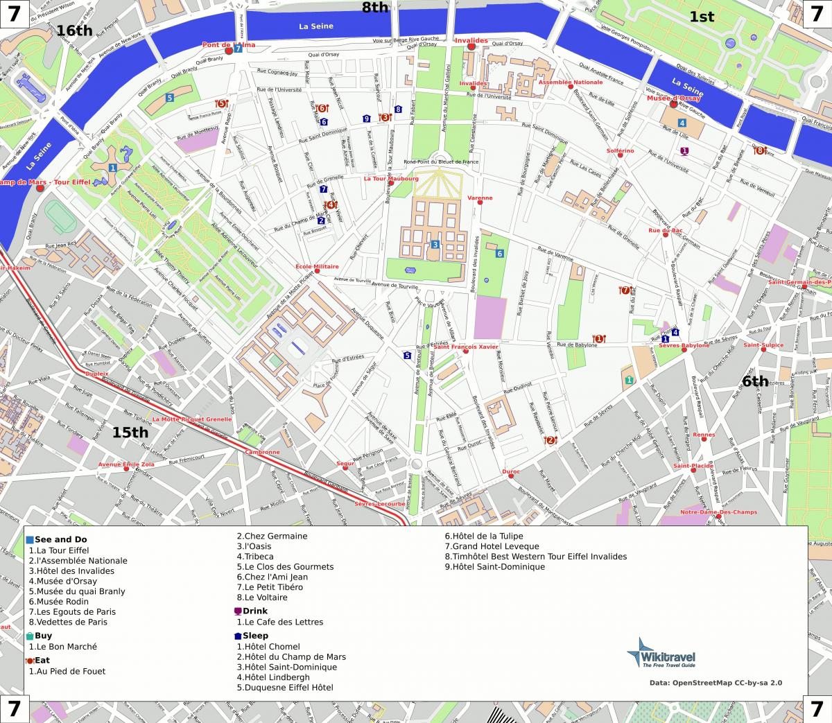 Peta dari arondisemen ke-7 dari Paris