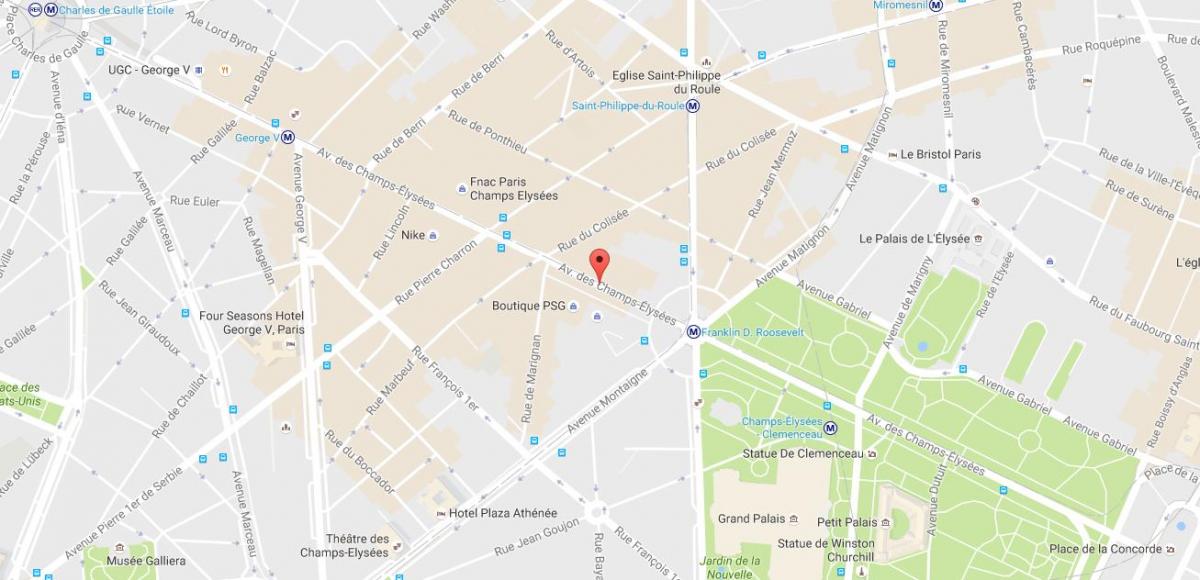 Peta dari Avenue des Champs-Élysées