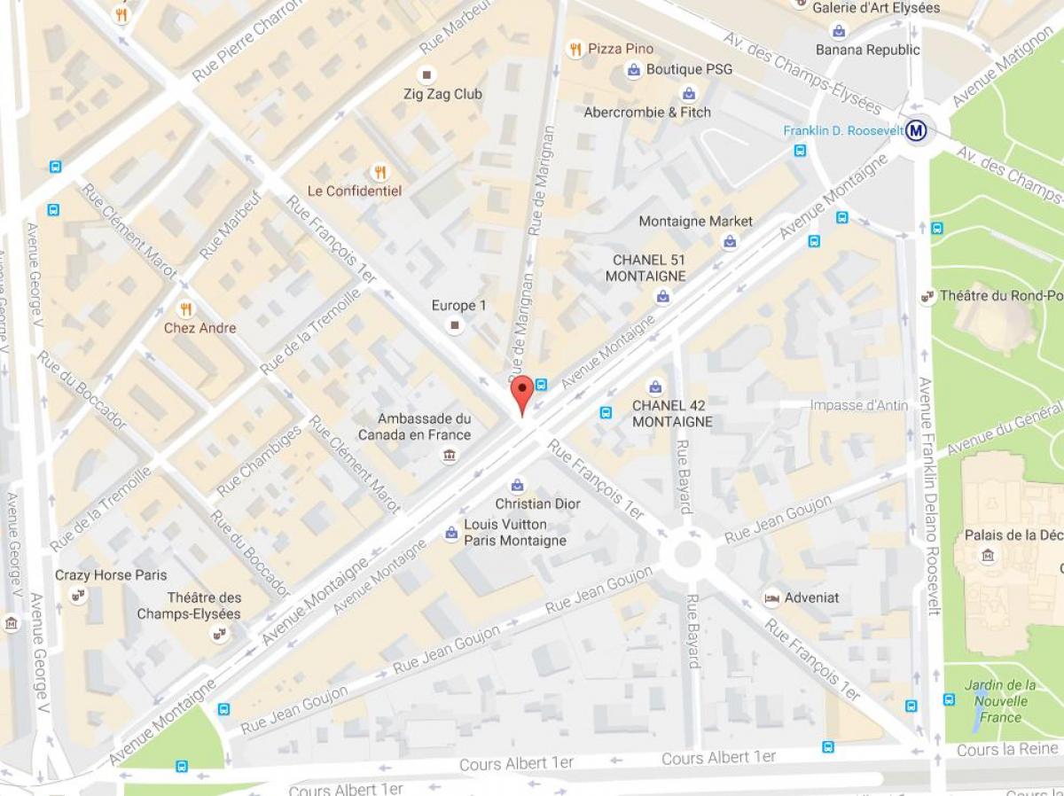Peta dari Avenue Montaigne