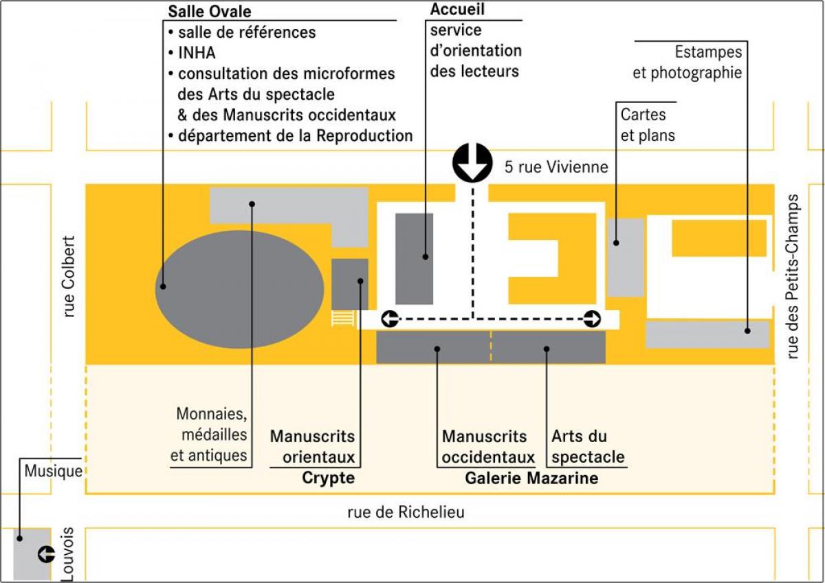 Peta Bibliothèque nationale de France Richelieu-Louvois