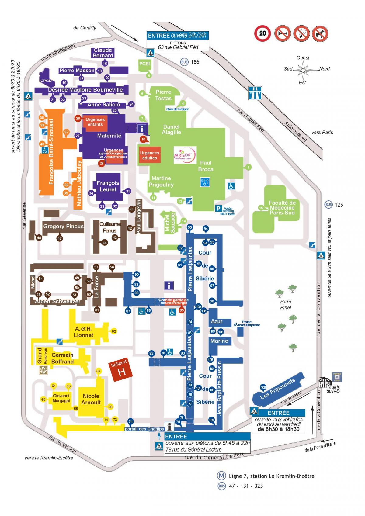 Peta dari Bicetre rumah sakit