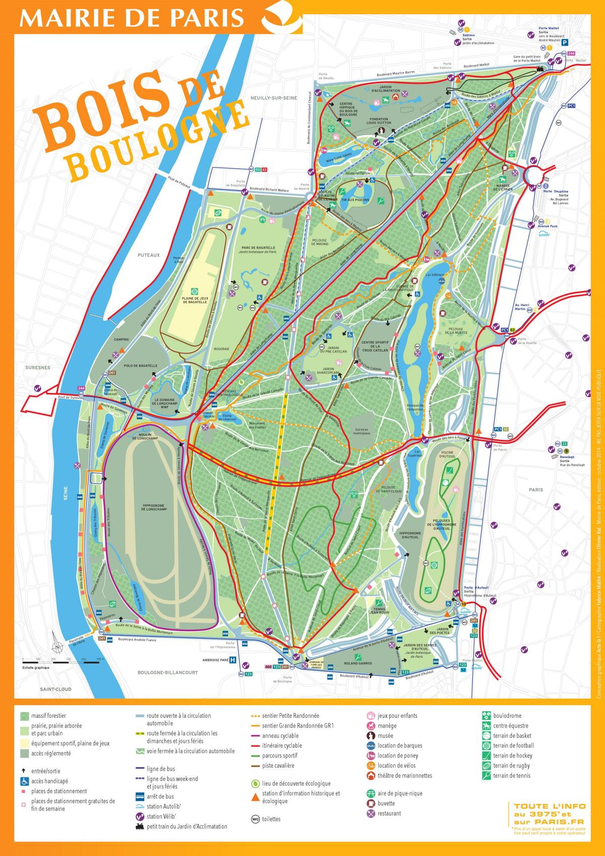 Peta dari Bois de Boulogne