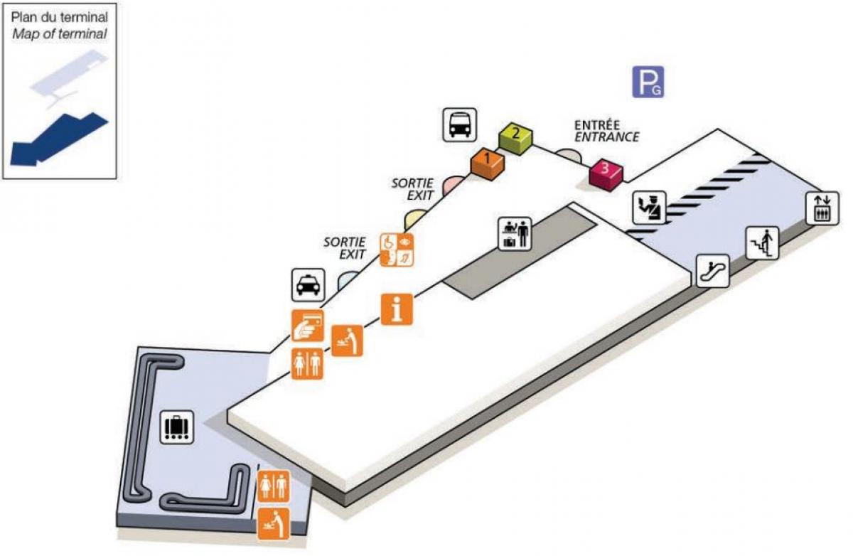 Peta dari CDG airport terminal 2G