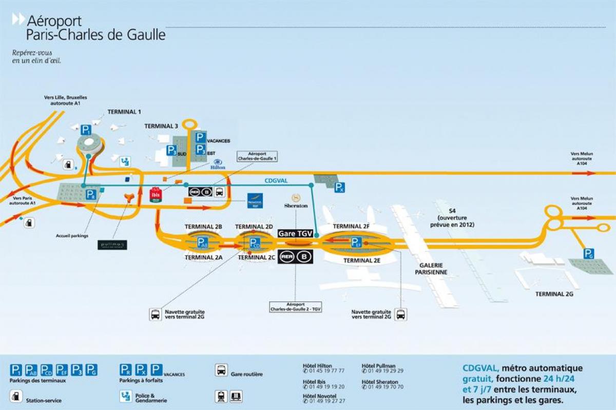Peta dari bandara Charles de Gaulle