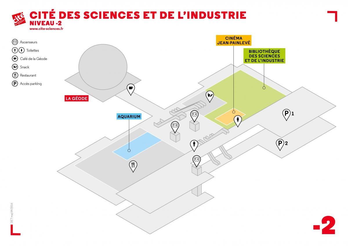 Peta dari Cité des Sciences et de l'industrie Tingkat -2