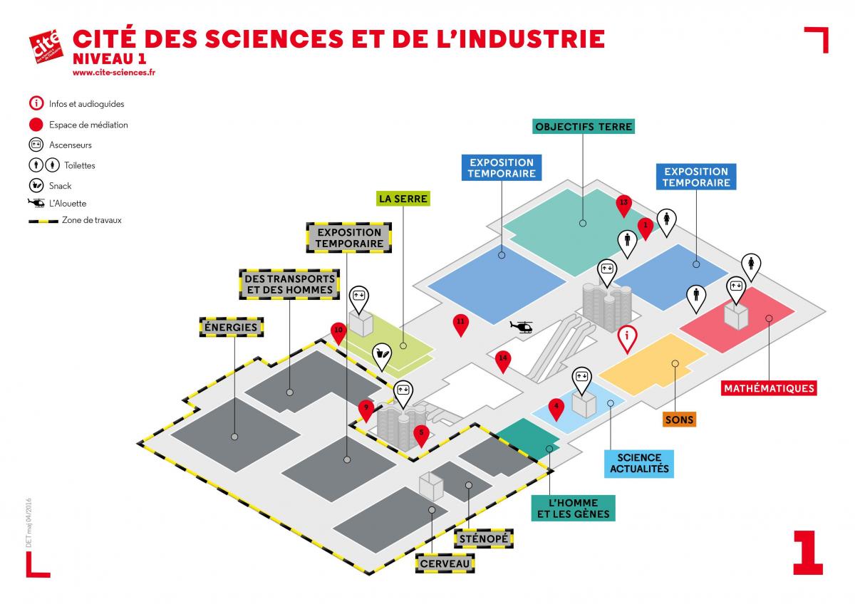 Peta dari Cité des Sciences et de l'industrie Tingkat 1