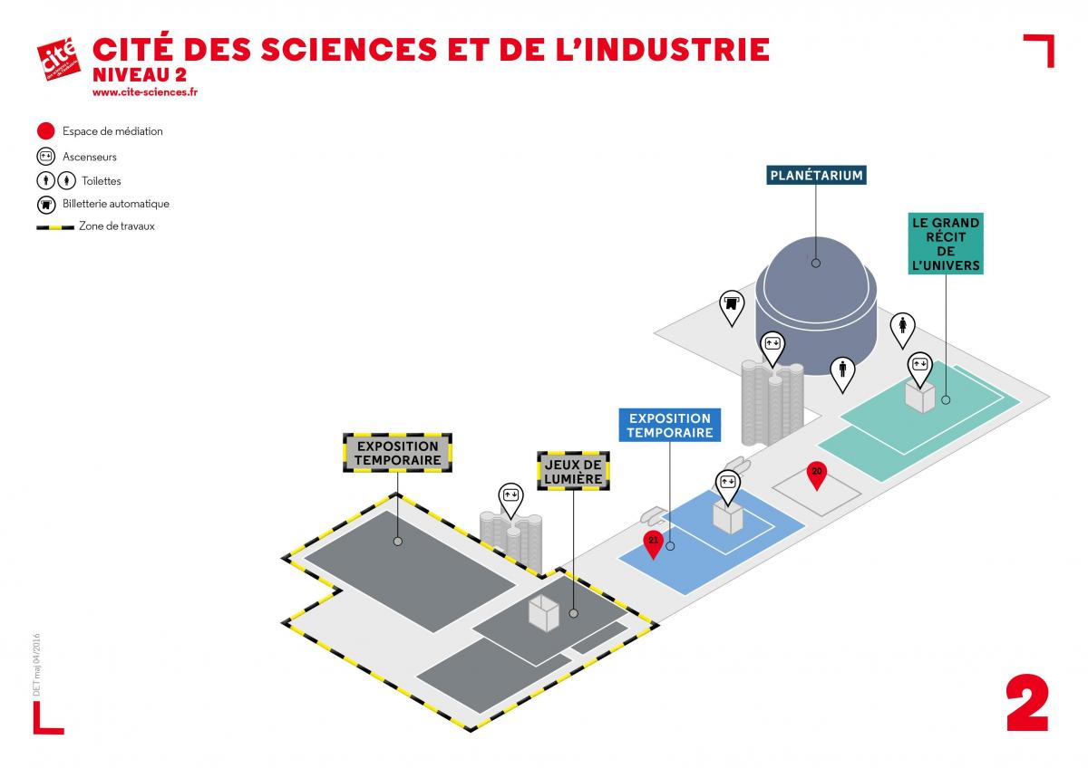 Peta dari Cité des Sciences et de l'industrie Tingkat 2