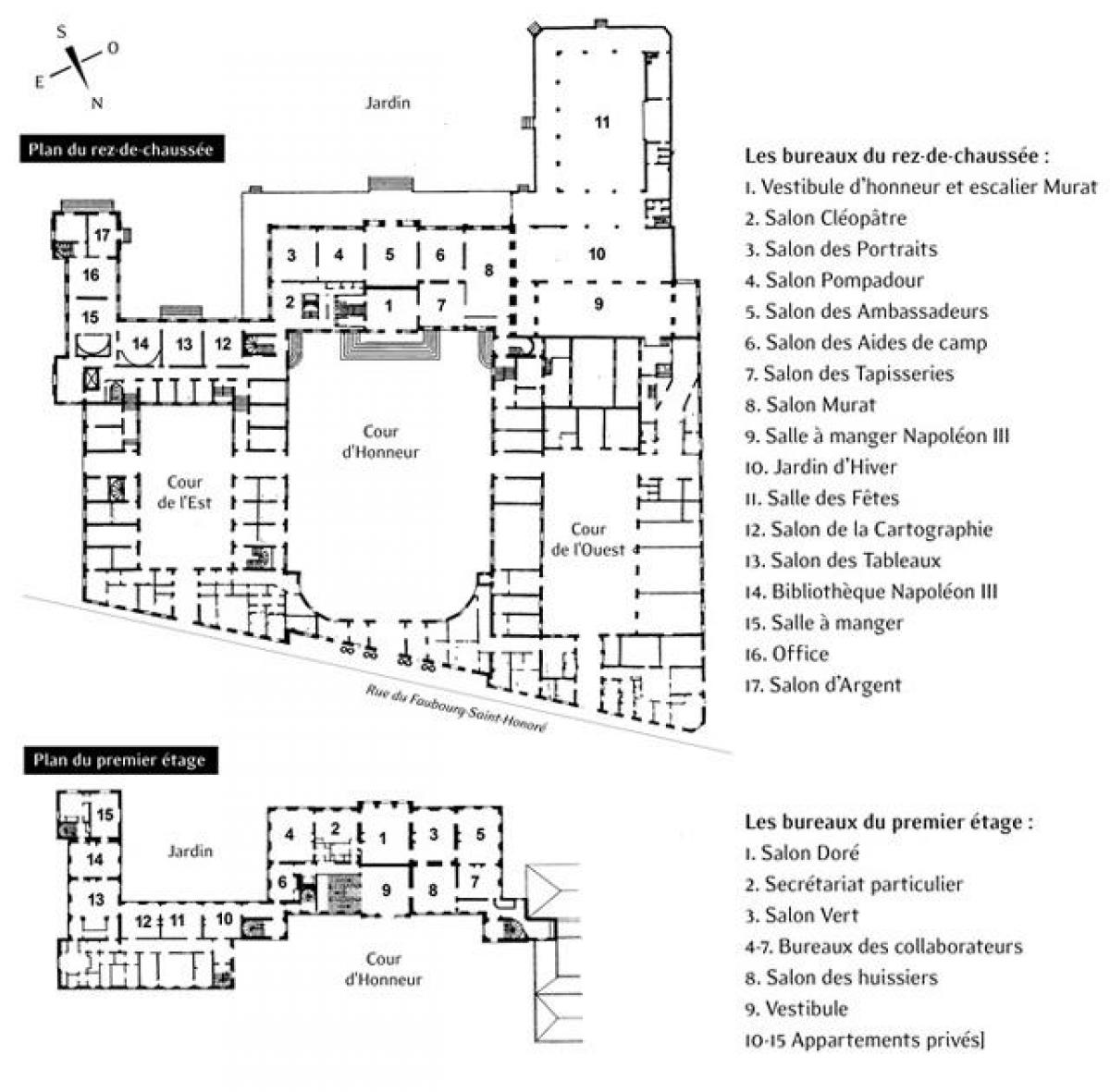 Peta dari elysee Palace