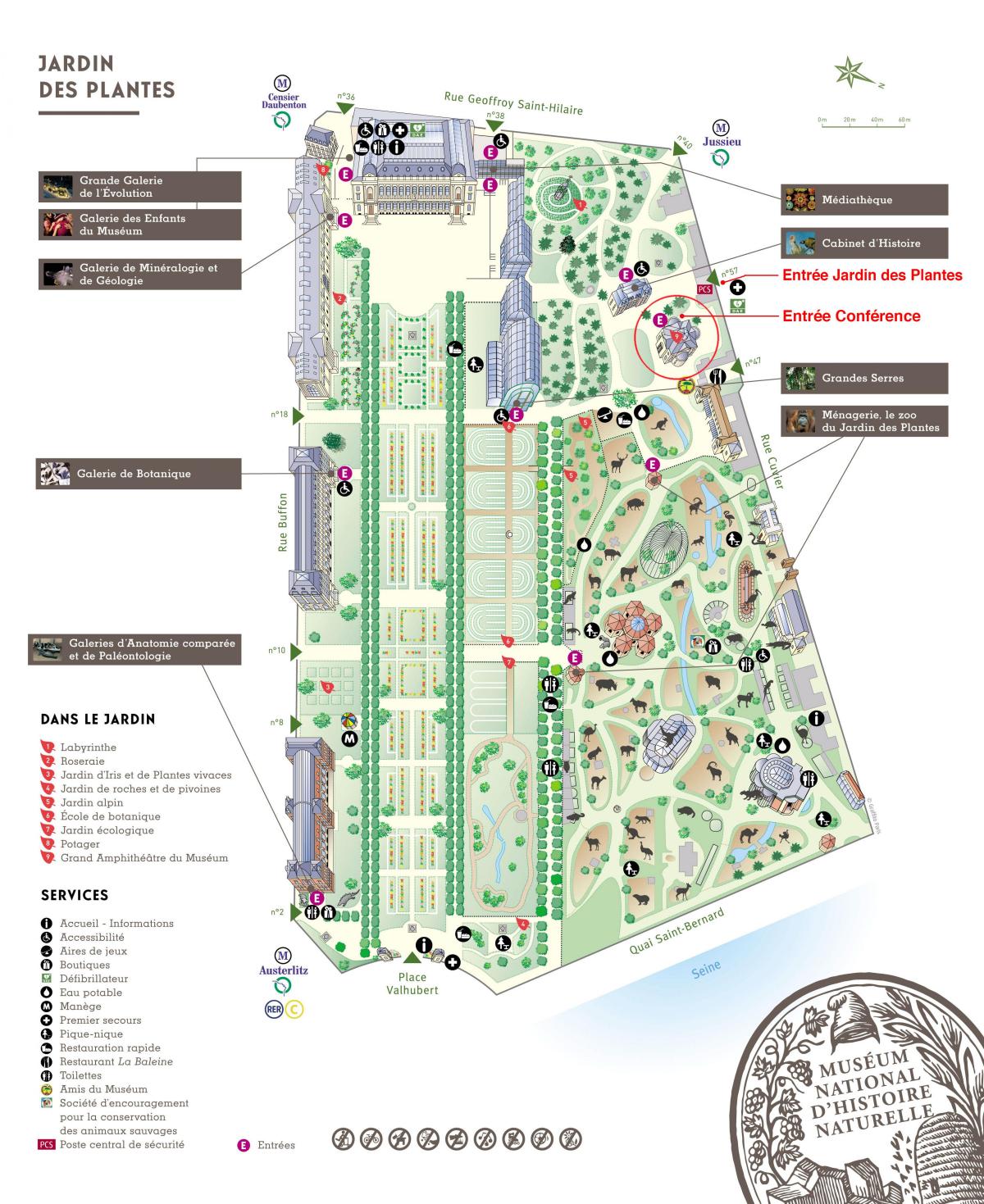 Peta dari Jardin des Plantes