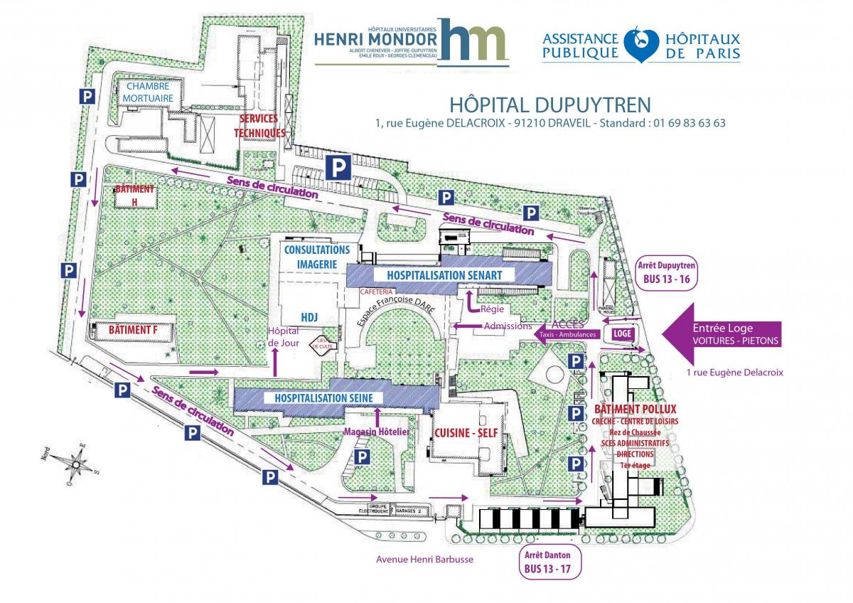 Peta dari Joffre-Dupuytren rumah sakit
