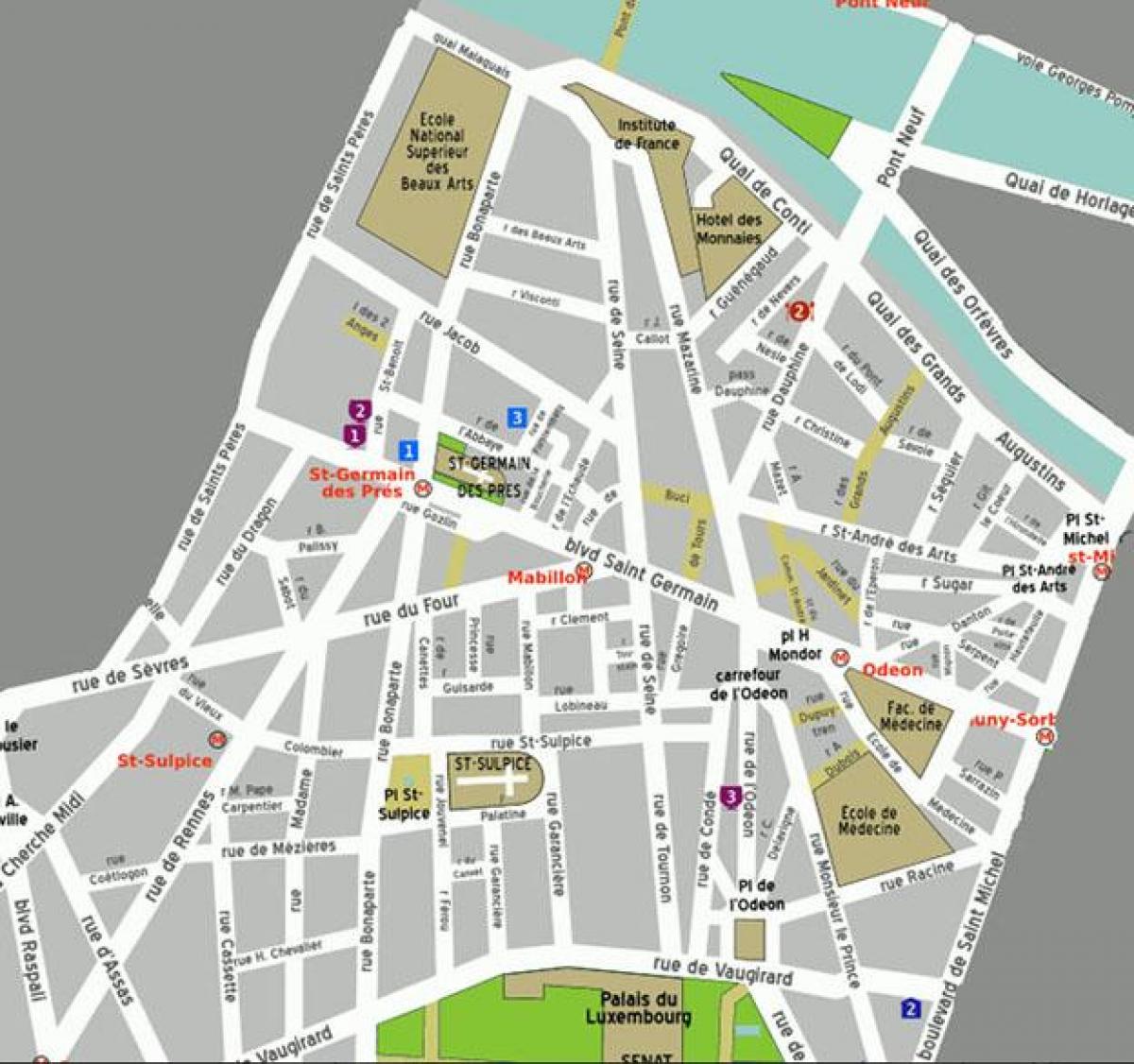Peta Kota Saint-Germain-des-Pres
