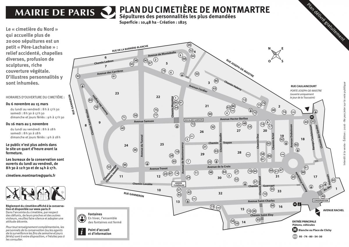 Peta dari Montmartre Cemetery