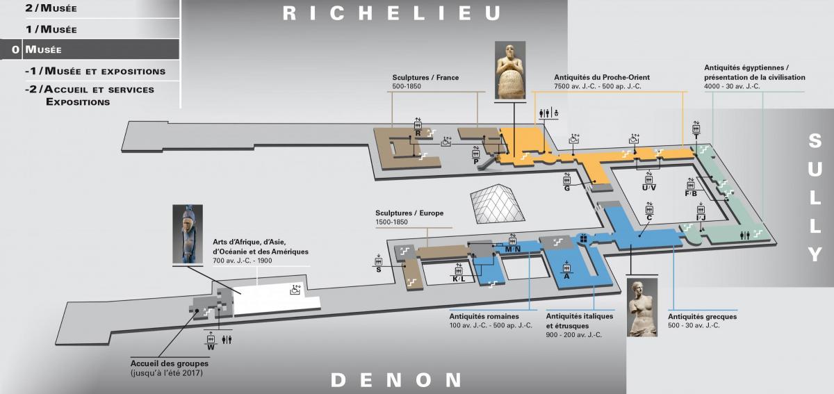 Peta dari Museum Louvre Level 0