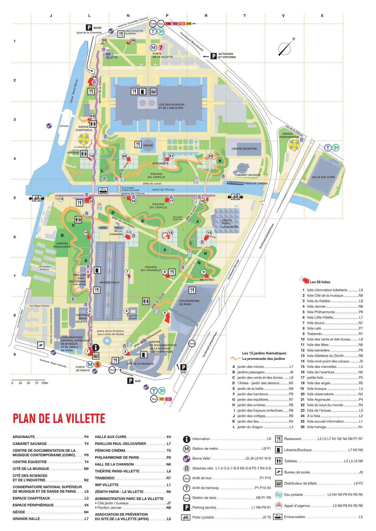Peta dari Parc de la Villette
