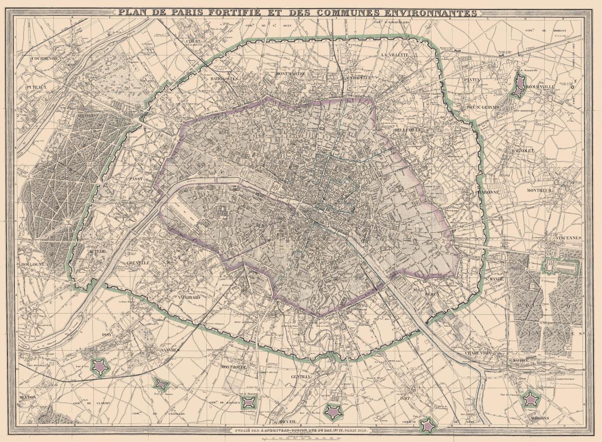 Peta dari Paris 1850
