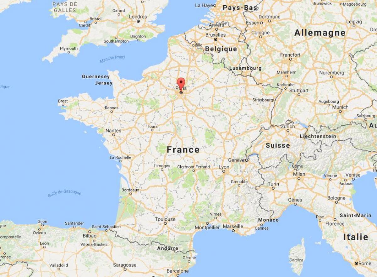 Peta dari paris, Prancis peta