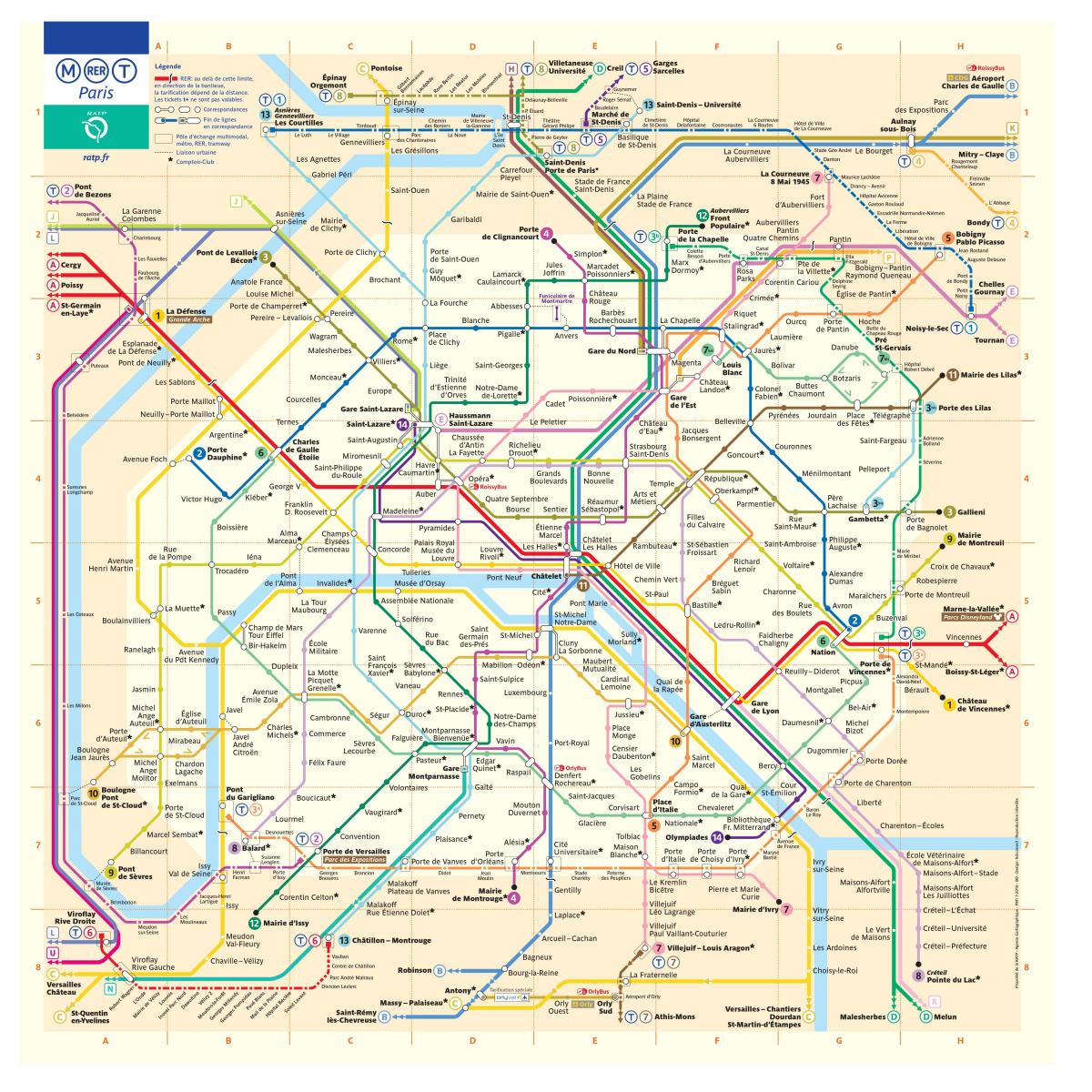 Peta dari Paris metro