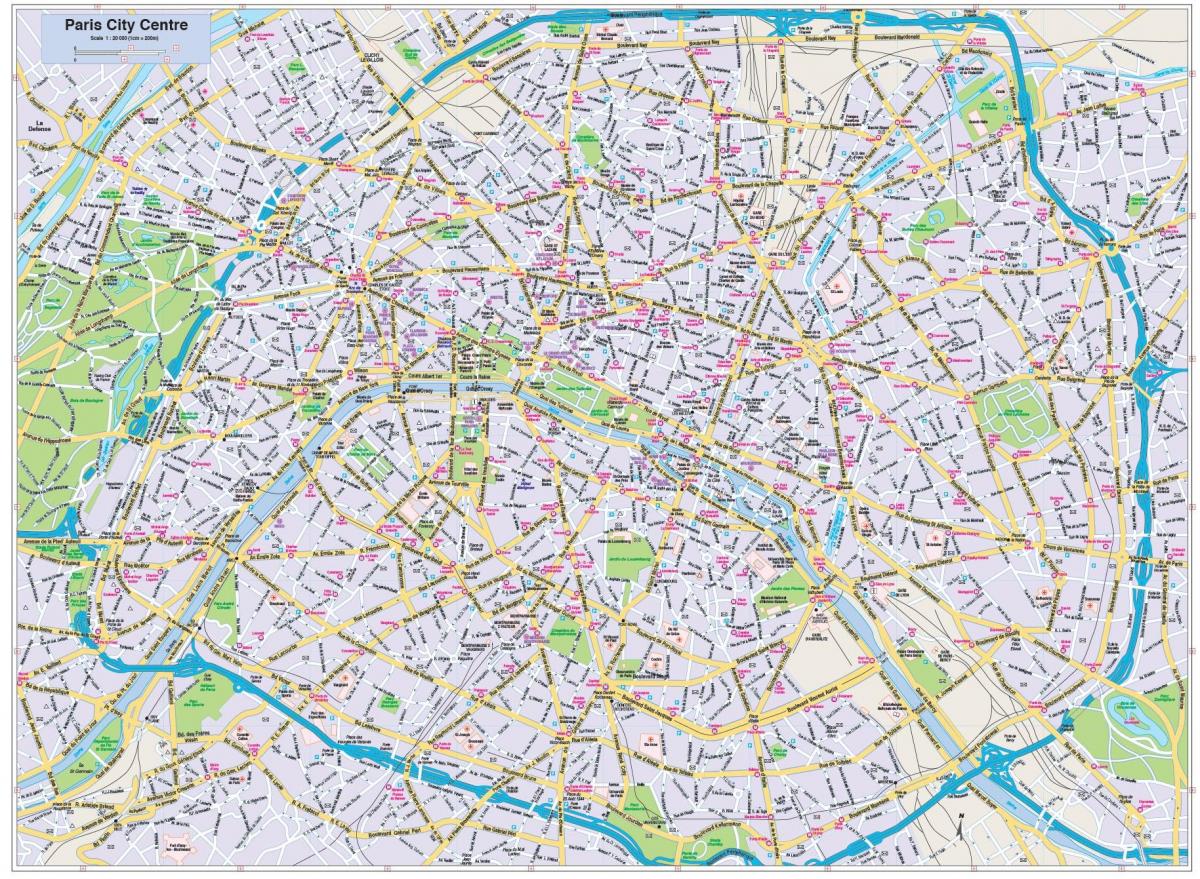 Peta dari pusat kota Paris