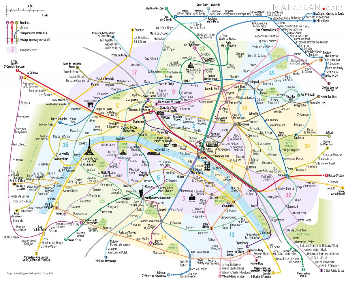 Peta kereta bawah tanah Paris