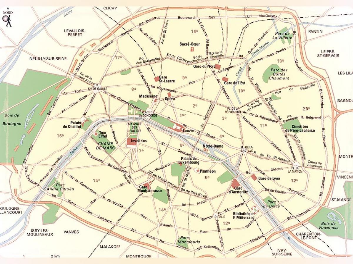 Peta dari Paris Taman