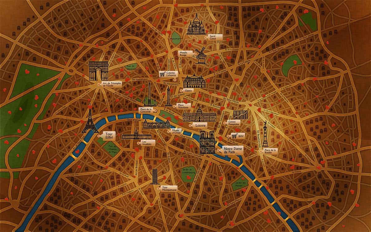 Peta dari Paris wallpaper