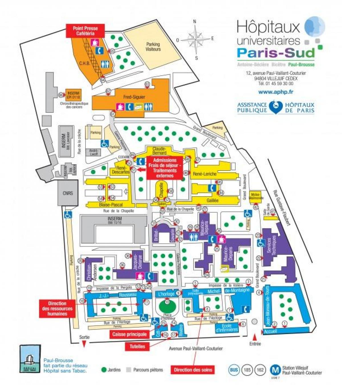 Peta dari Paul-Brousse rumah sakit