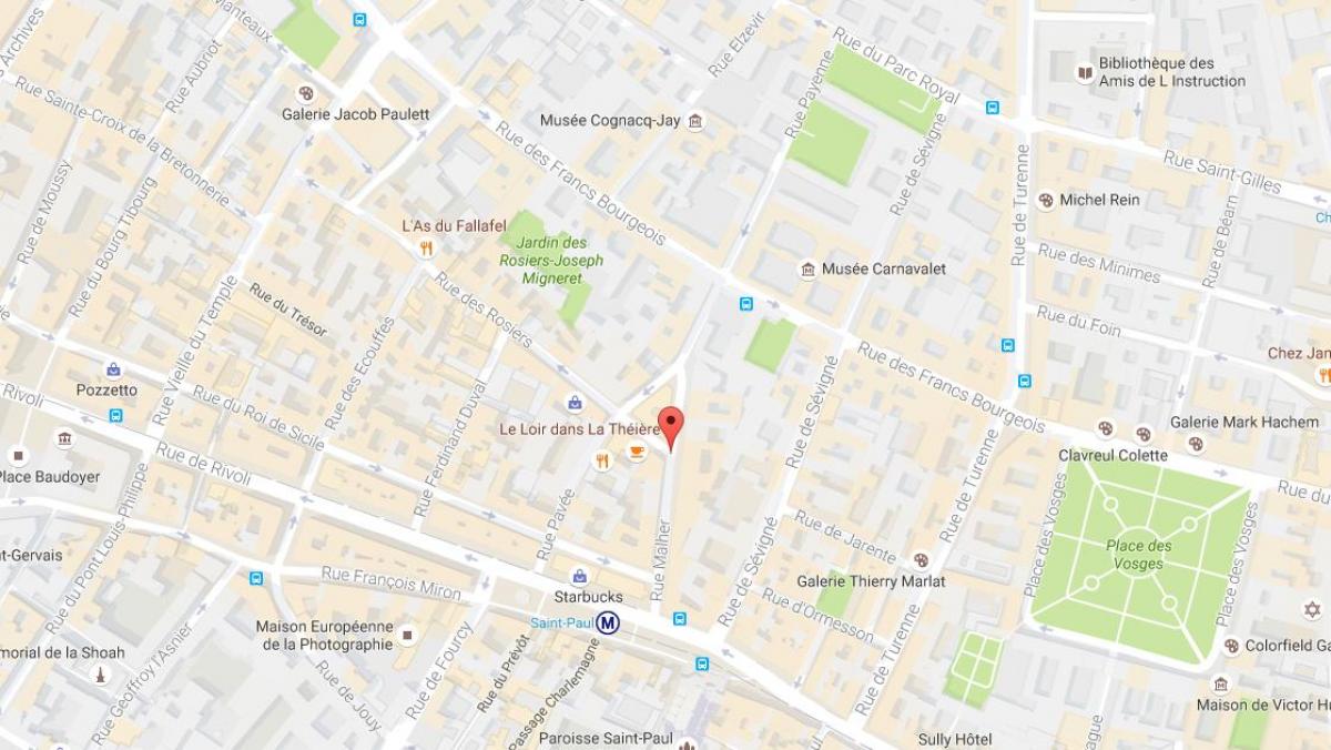 Peta dari rue des Rosiers