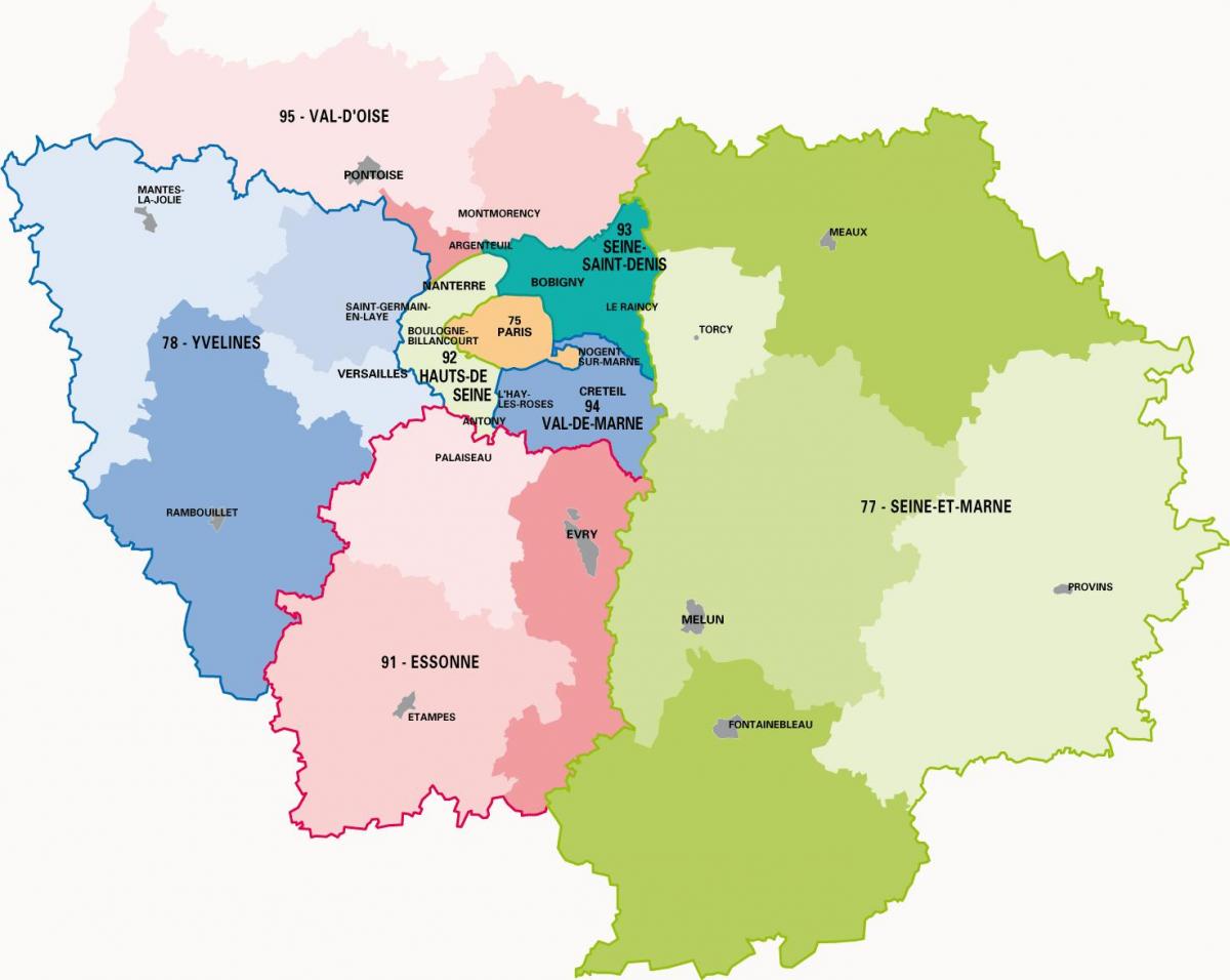 Peta dari région parisienne