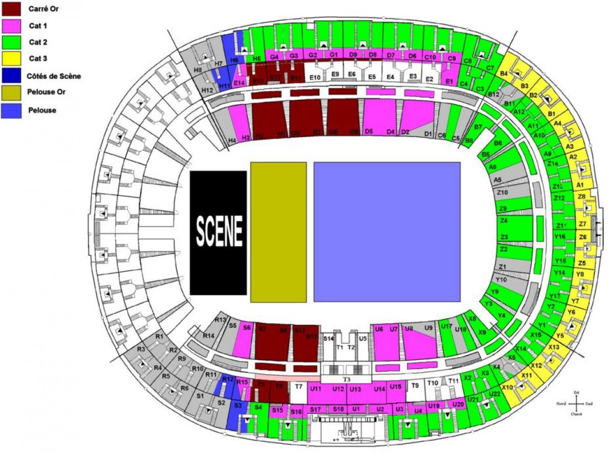 Peta dari Stade de France Konser
