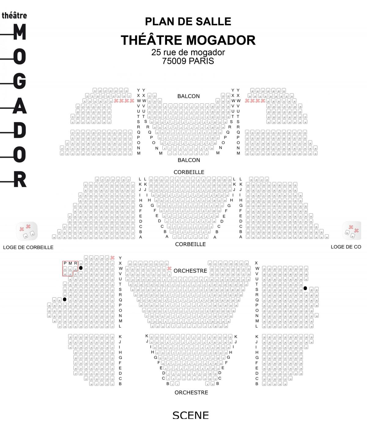 Peta dari Teater Mogador