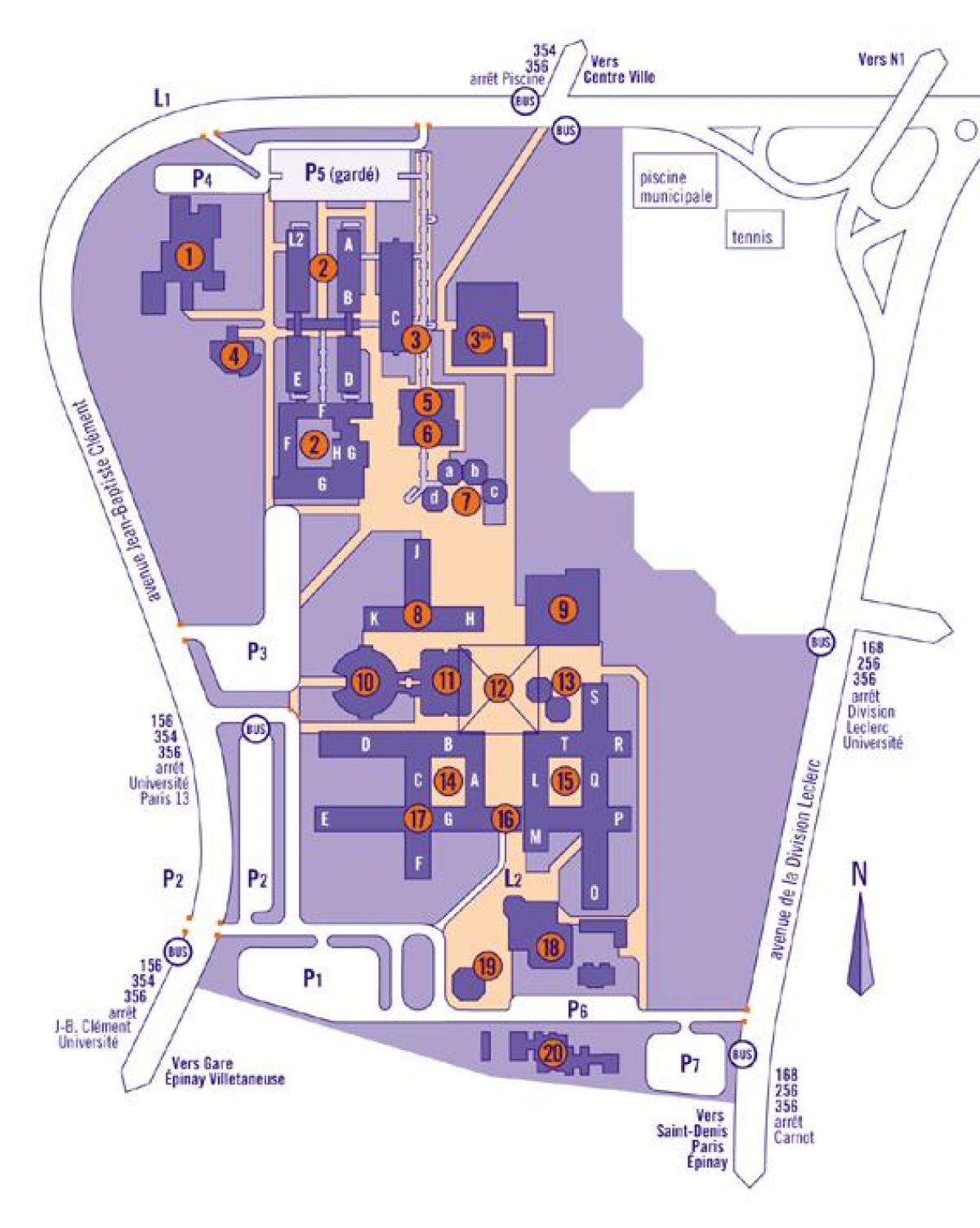 Peta dari Universitas Paris-13