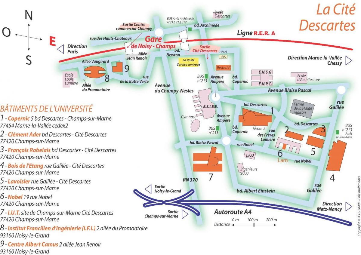 Peta dari Universitas Paris Descartes