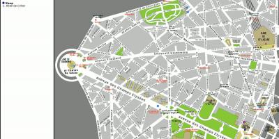 Peta dari arondisemen ke-8 dari Paris