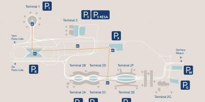 Peta dari bandara CDG parkir