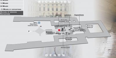 Peta dari Museum Louvre Tingkat -2