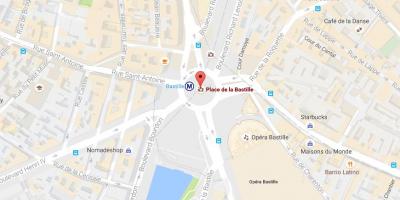 Peta dari Place de la Bastille