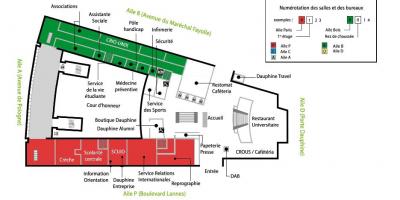 Peta dari Universitas Dauphine - lantai dasar
